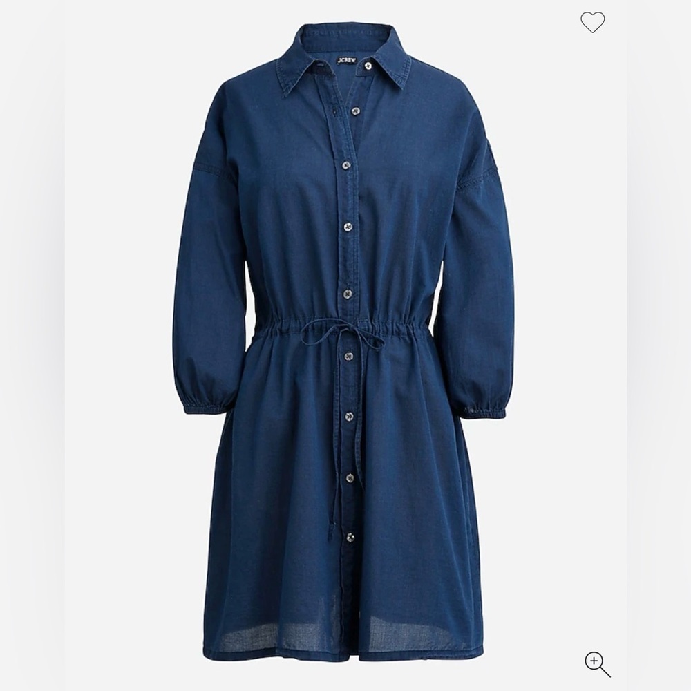 J. Crew Cinched Blue T-Shirt Long Sleeve Dress Size Medium